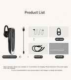 Bluetooth Headset Bluetooth 5.0 Earpiece Dual Mic Noise Cancelling Bluetooth Earpiece 16Hrs Talktime Wireless Headset Hands-Free Earphone for Truck Driver Handsfree Headphones Mini Wireless Earphone Earbud Earpiece Stevvex
