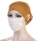NEW Soft Cotton Hijab Breathable Turban Tie Under Scarf Elegant Ear Hole Stretch Inner Hijabs Lightweight Turban Round Front Under Hijab Caps Female Turban Bonnet Stevvex