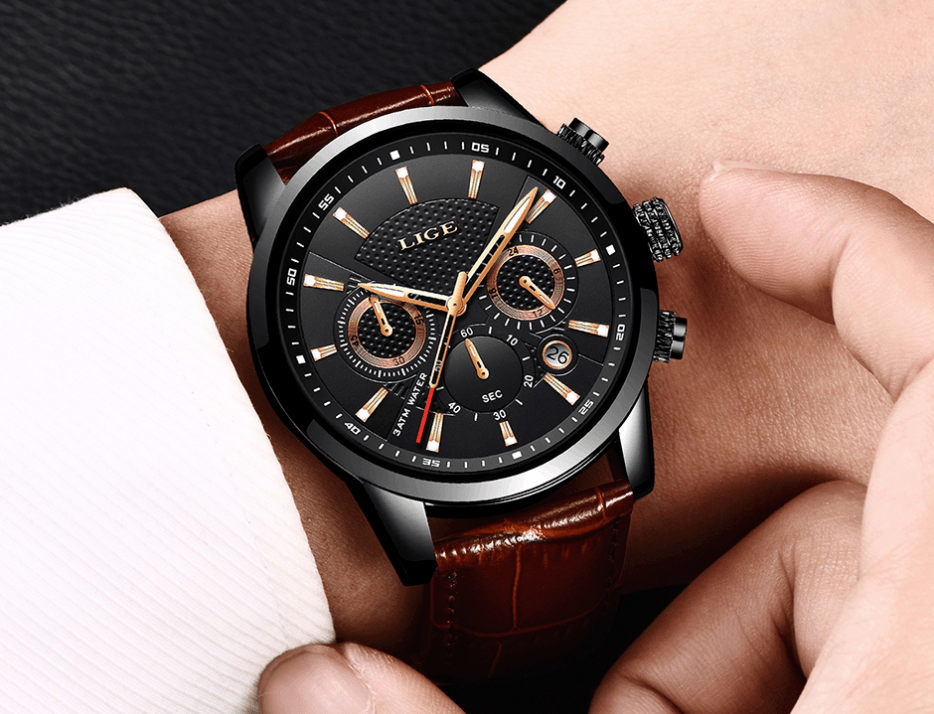 Men's  Waterproof Watch With Chronometers Day View Sport Analog Watches Excellent Look Perfect Gift For Him Stevvex