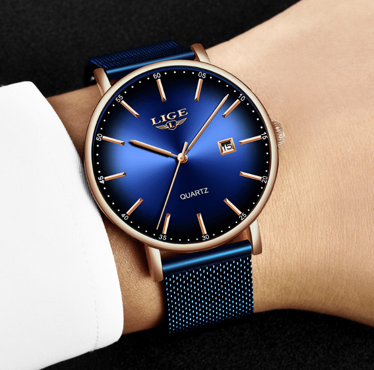 Men's Elegant  Watch With Stainless Steel Straps And Special Date Display Excellent Look Unique Design Perfect Gift Stevvex