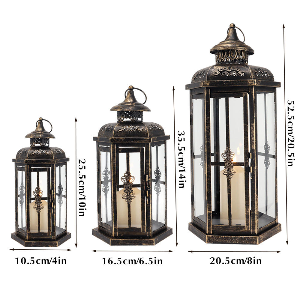 20.5''&14"&10" H Set of 3 Outdoor Candle Lanterns Lootquake LLC