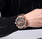 Men's Waterproof Elegant Sport Watch With Chronometers Day View, Leather  Belts And Hardlex Scratch Resistant Glass Perfect Gift For Him Stevvex