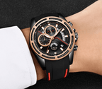 Men's Waterproof Modern Watch With Rubber Straps Multifunction Watches Unique Design Perfect Gift Stevvex