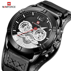 Men's Leather Waterproof Watch With Chronometers And Fluorescent Hands Excellent Design Perfect Gift - SJB-DIAMOND ELITES