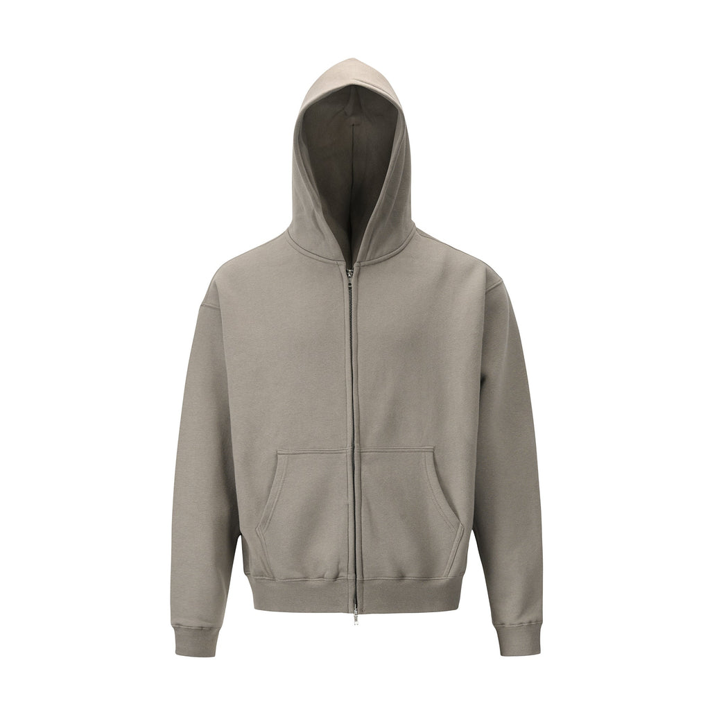 Men's Solid Color Double Zip Hoodie Pi-Mart