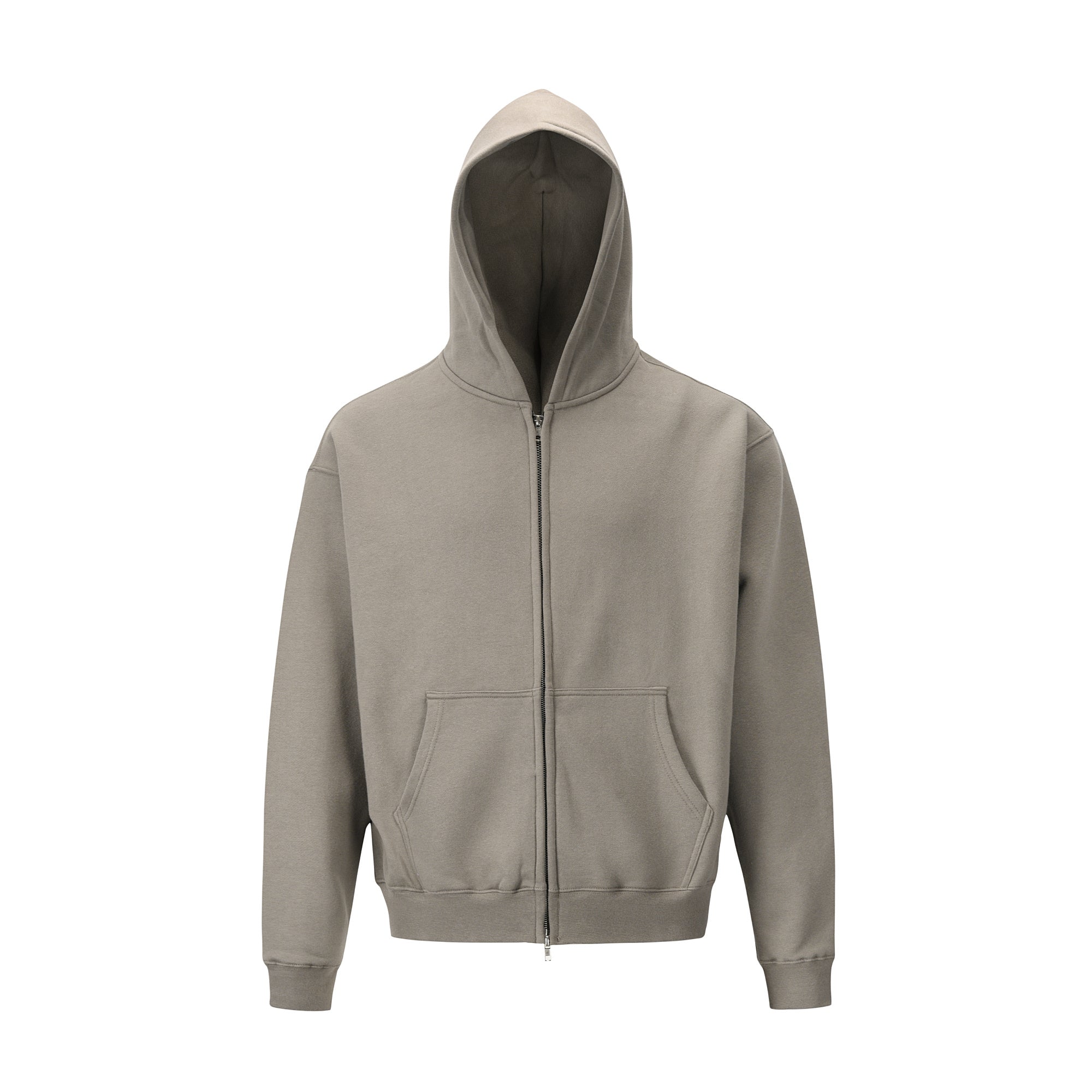 Men's Solid Color Double Zip Hoodie Pi-Mart