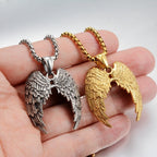 Feather Wings Retro Titanium Steel Personality Punk Necklace Pi-Mart