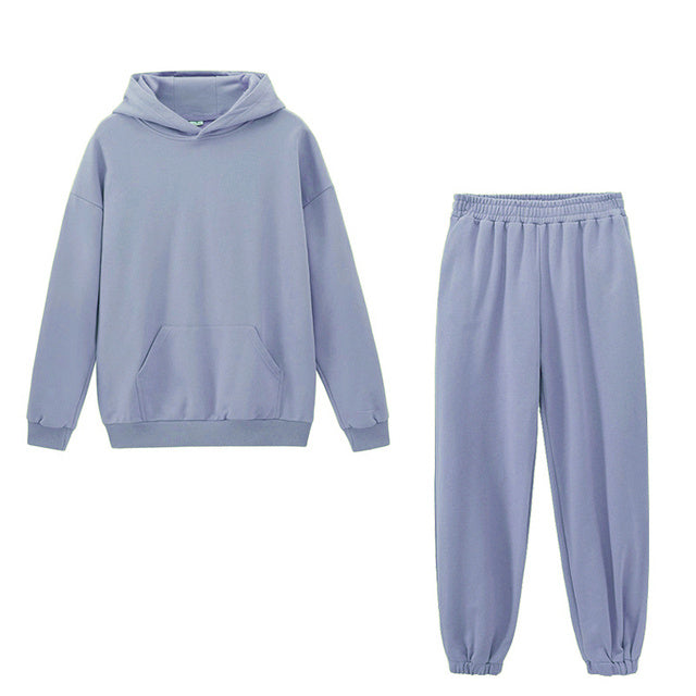 Women's Hoodie And Sweatpants White Sportswear Two-piece Suit Pi-Mart
