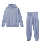 Women's Hoodie And Sweatpants White Sportswear Two-piece Suit Pi-Mart