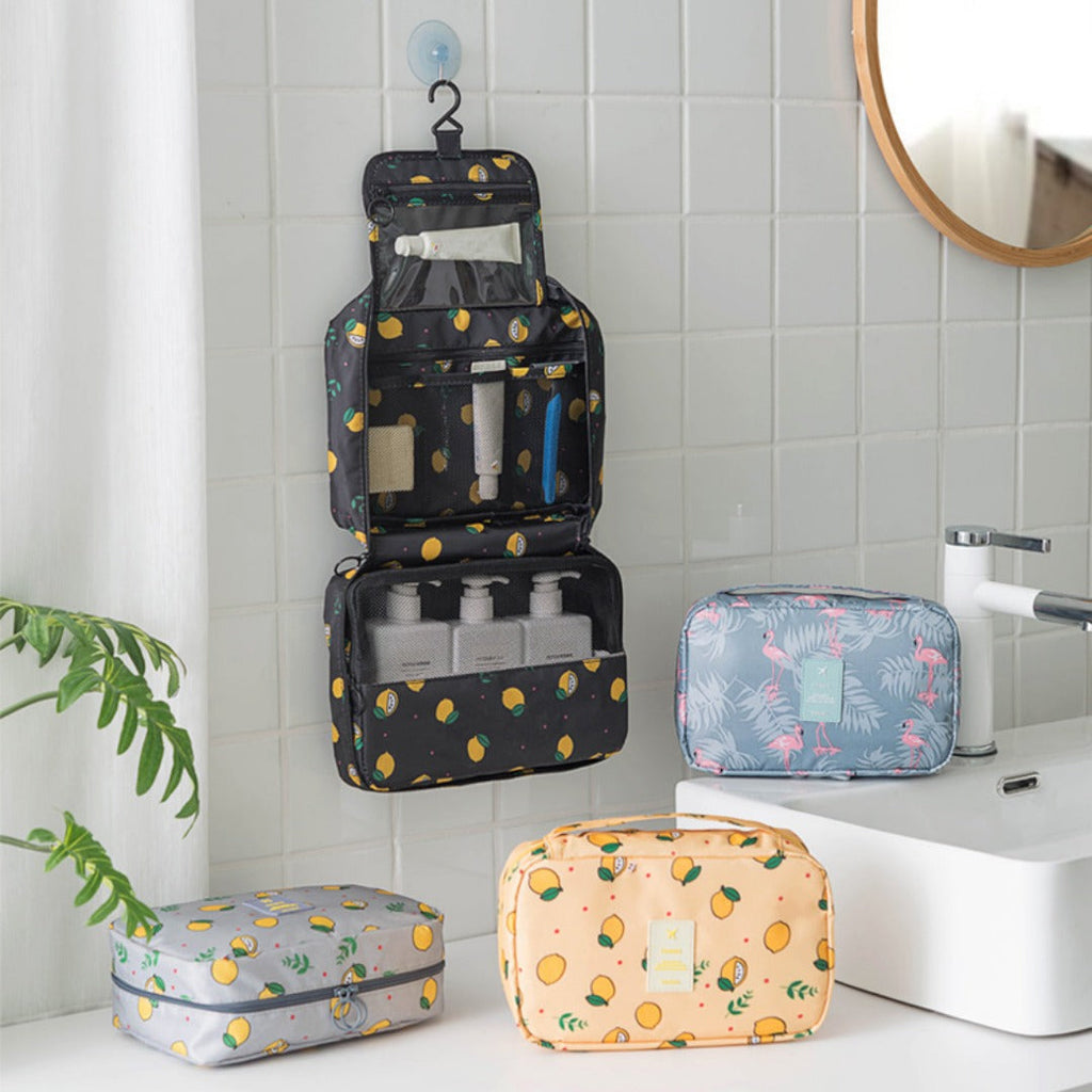 Toiletry Bag, Travel Wash Bag, Printed nylon Cosmetic Bag, Multifunctional Portable Large Capacity Storage Bag, Hangable Wash Bag - SJB-DIAMOND ELITES