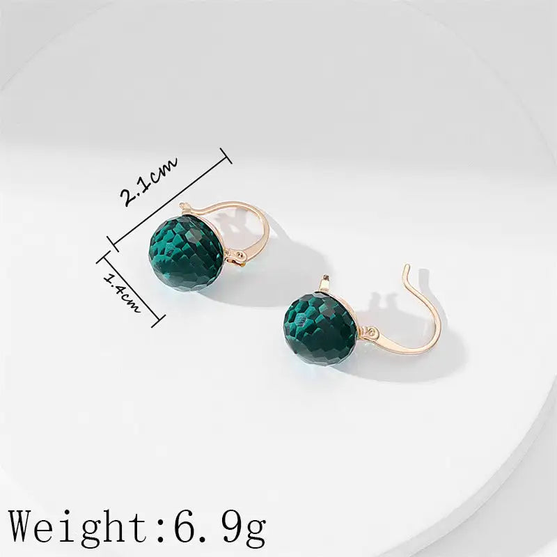 European And American Stylish Round Crystal Ear Clips Women