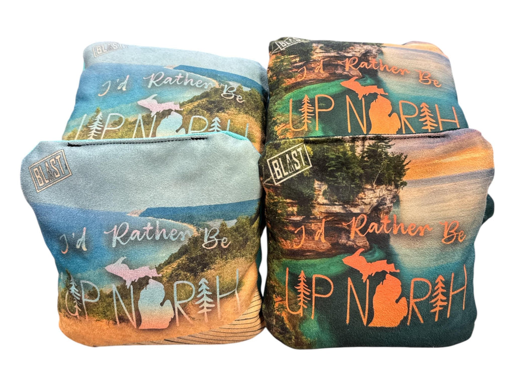Up North Lake Michigan All Weather Slick and Stick CORNHOLE Bags - SJB-DIAMOND ELITES