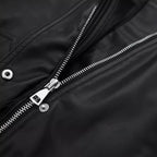 Women's Lapel Loose Faux Leather Bomber Jacket Coat Pi-Mart