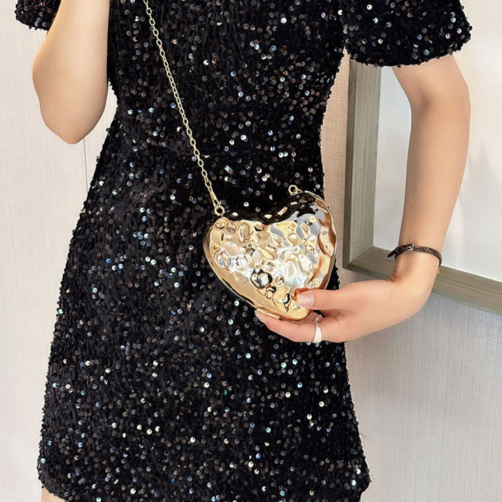 Heart Shaped Mini Purse – Elegant Acrylic Pericardium Chain Clutch, Perfect for Parties, Proms, Weddings, and Evening Out – Stylish Dinner Bag - SJB-DIAMOND ELITES