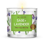 Large Sage + Lavender, Smudge Candle for House Energy Cleansing and Serenity, Banishes Negative Energy I Purification and Chakra Healing - Natural Soy Wax Glass Candle for Aromatherapy (14oz) - SJB-DIAMOND ELITES