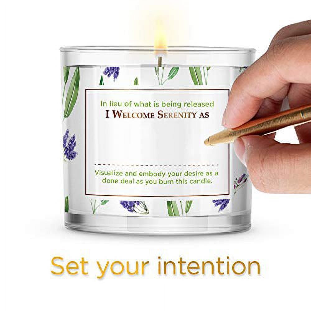 Large Sage + Lavender, Smudge Candle for House Energy Cleansing and Serenity, Banishes Negative Energy I Purification and Chakra Healing - Natural Soy Wax Glass Candle for Aromatherapy (14oz) - SJB-DIAMOND ELITES