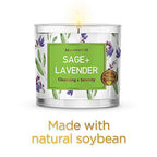 Large Sage + Lavender, Smudge Candle for House Energy Cleansing and Serenity, Banishes Negative Energy I Purification and Chakra Healing - Natural Soy Wax Glass Candle for Aromatherapy (14oz) - SJB-DIAMOND ELITES
