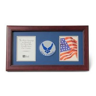 Air Force Medallion Double Picture Frame 4 X 6 Shadow case The Military Gift Store
