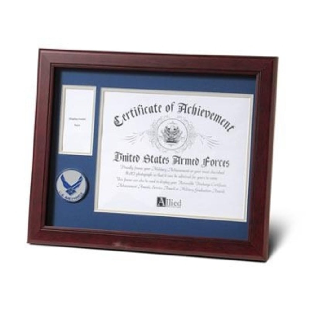 Aim High Air Force Medallion Certificate and Medal frame. The Military Gift Store