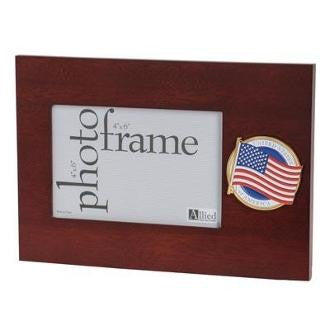 American Flag Medallion 4 by 6 Desktop Picture Frame The Military Gift Store