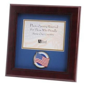 American Flag Medallion Patriotic Landscape Picture Frame 4 by 6. The Military Gift Store