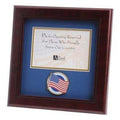 American Flag Medallion Landscape Picture Frame 4 by 6 - Mahogany. The Military Gift Store