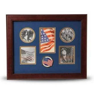 5 Picture Collage Frame American Flag Medallion The Military Gift Store