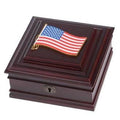 American Flag Medallion Desktop Box - Mahogany The Military Gift Store