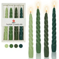 FCMSHAMD 7.3 inch Handmade Taper Candles Gradiented Green Candle Sticks Unscented Spiral Candles Sets for Home Decoration Wedding Party , Pack of 4 - SJB-DIAMOND ELITES