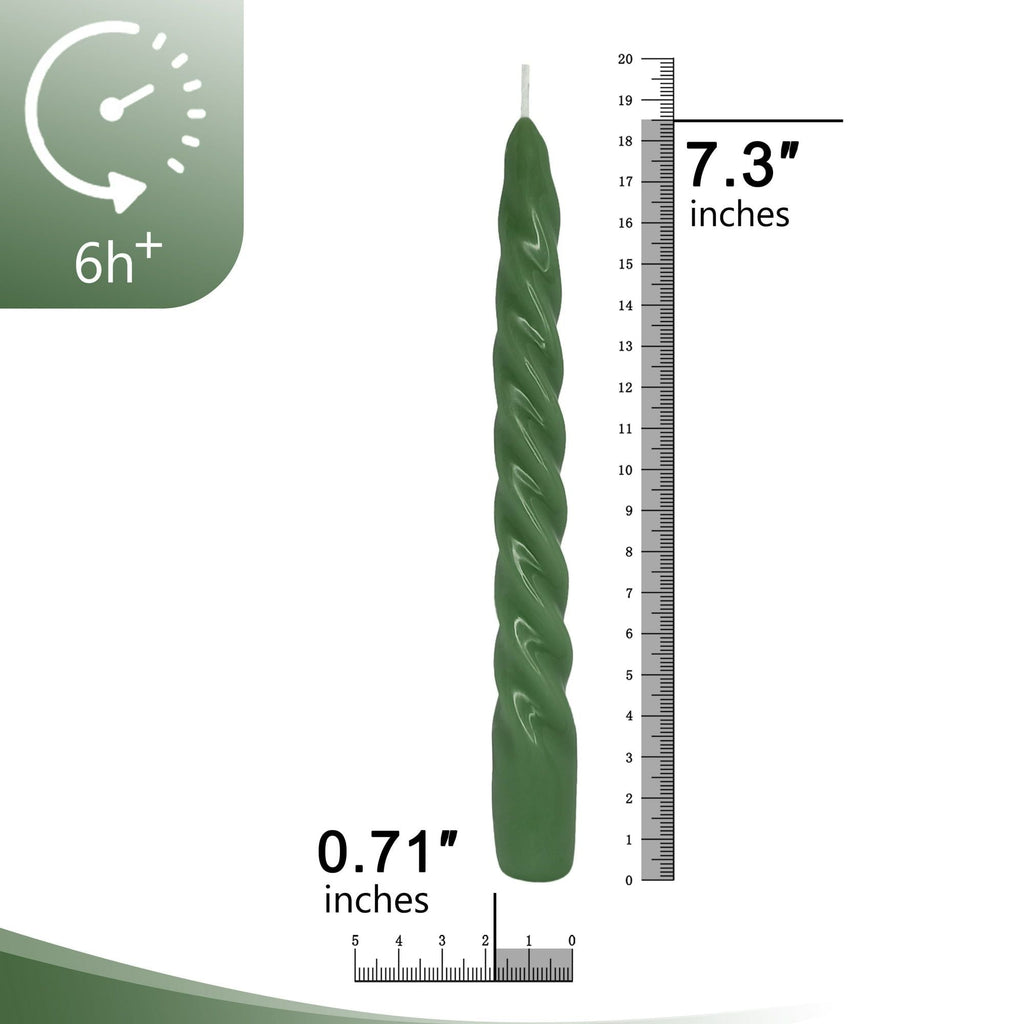 FCMSHAMD 7.3 inch Handmade Taper Candles Gradiented Green Candle Sticks Unscented Spiral Candles Sets for Home Decoration Wedding Party , Pack of 4 - SJB-DIAMOND ELITES