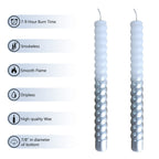 FCMSHAMD Silver Taper Candles- Dripless Spiral (2 Pack) - SJB-DIAMOND ELITES