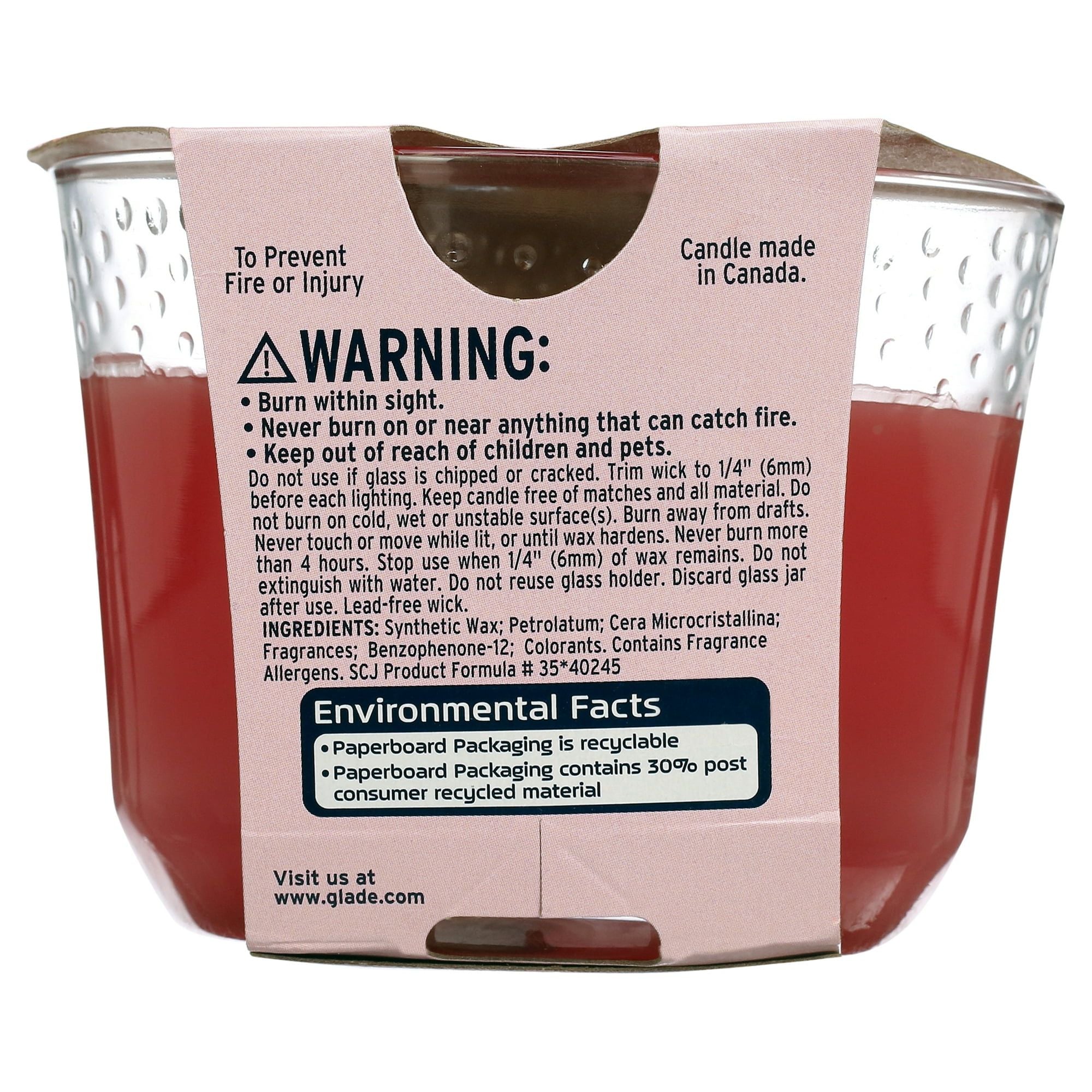 Glade 3 Wick Candle - Grapefruit Joyful Citrus - 6.8oz - SJB-DIAMOND ELITES