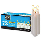 Ohr Candles, 3 Hour Shabbat, Emergency, and Prayer Unscented Taper Candles - White (72 Pack) - SJB-DIAMOND ELITES