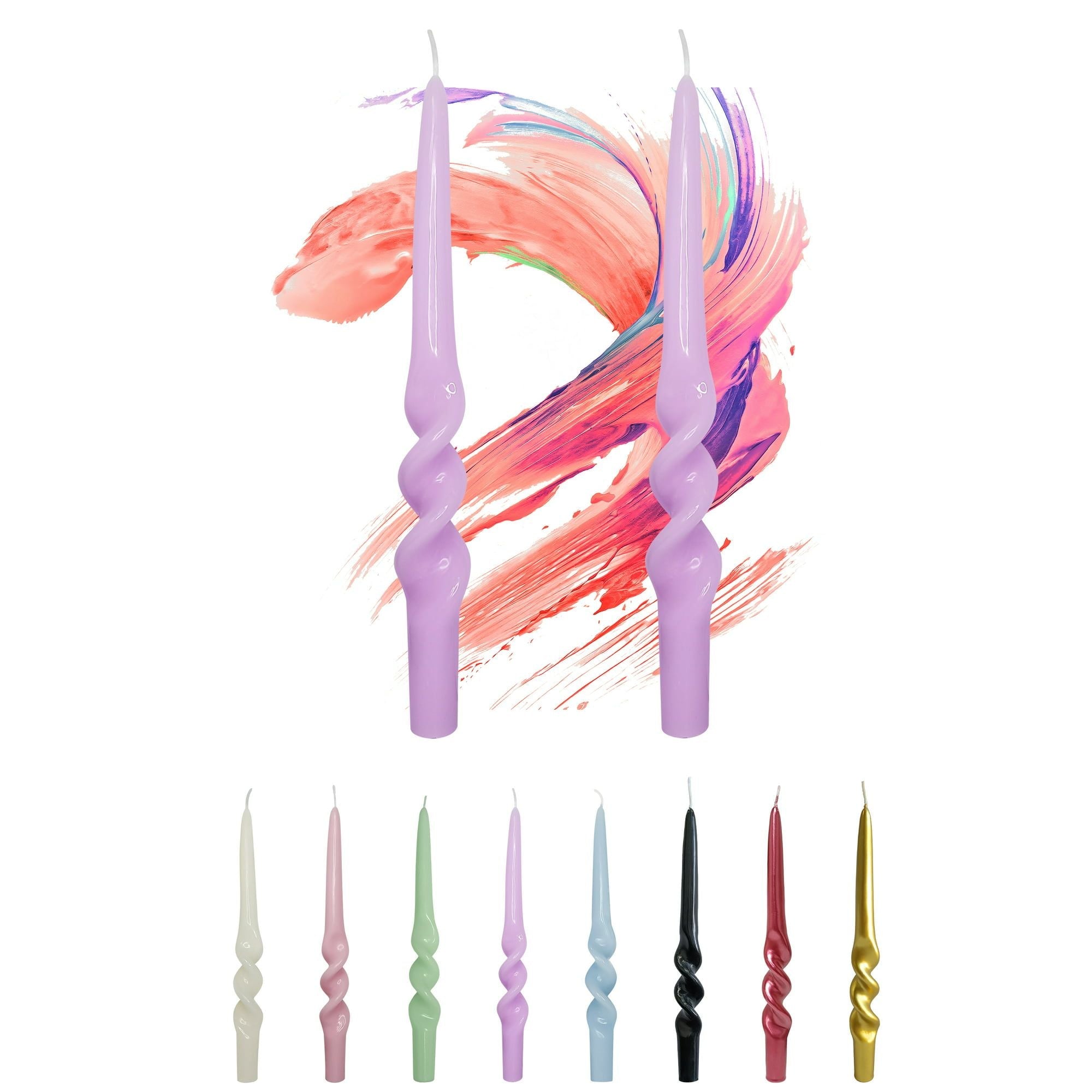 FCMSHAMD Dripless Taper Candles 10 inch Purple Handmade Candle Sticks Unscented Candles, Pack of 2 - SJB-DIAMOND ELITES