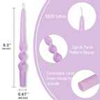 FCMSHAMD Dripless Taper Candles 10 inch Purple Handmade Candle Sticks Unscented Candles, Pack of 2 - SJB-DIAMOND ELITES