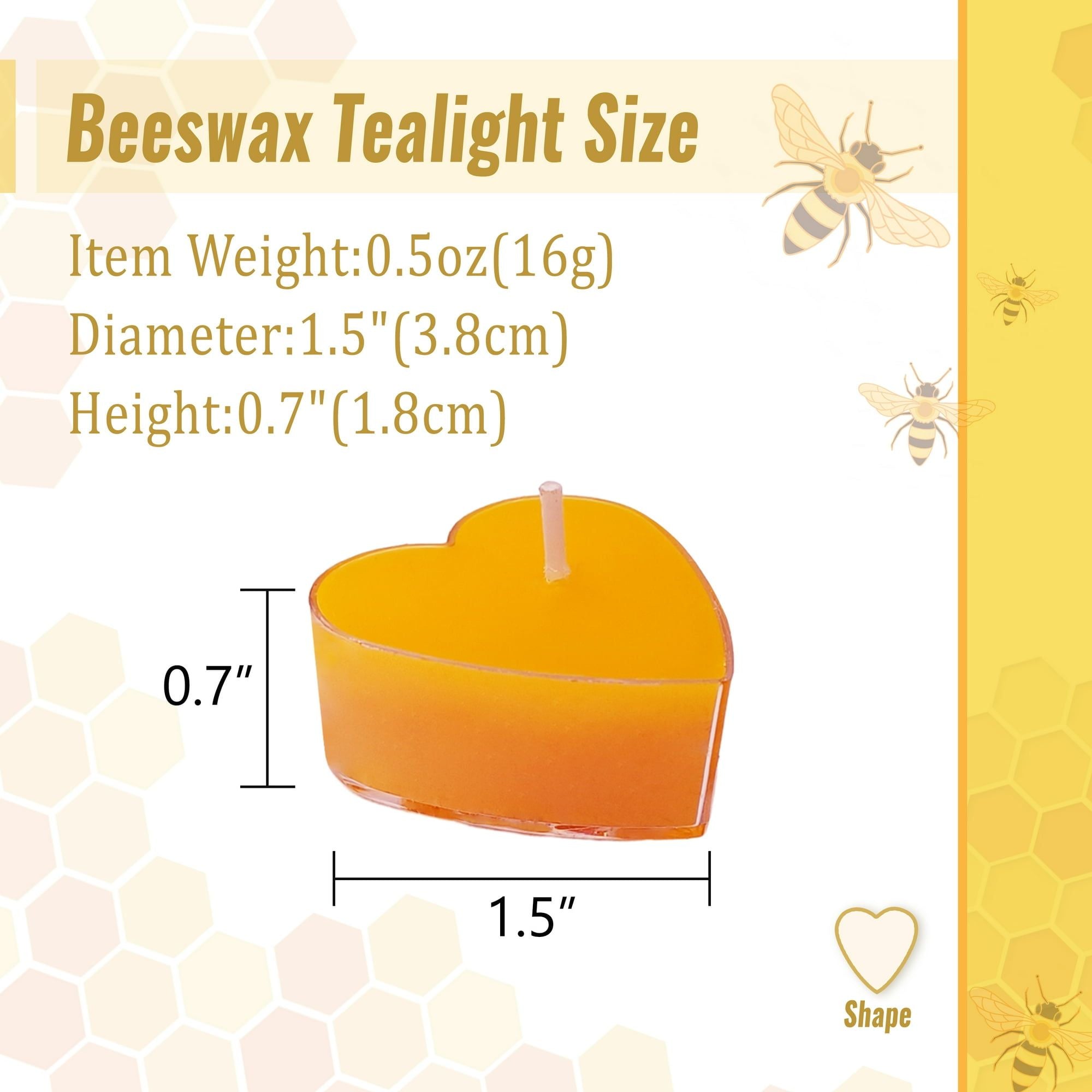 FCMSHAMD Tea Lights - Pack of 36, Premium Beeswax, 0.6 oz Each, 3-4 Hours Burn Time - SJB-DIAMOND ELITES
