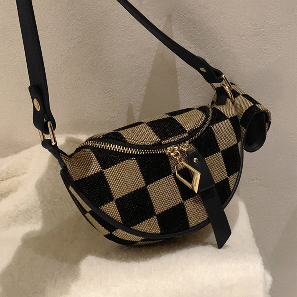 Small Crossbody Versatile Checkerboard Chest Bag – Fashion Plaid Waist Bag, Stylish Messenger Bag & Fanny Pack for Everyday Use - SJB-DIAMOND ELITES