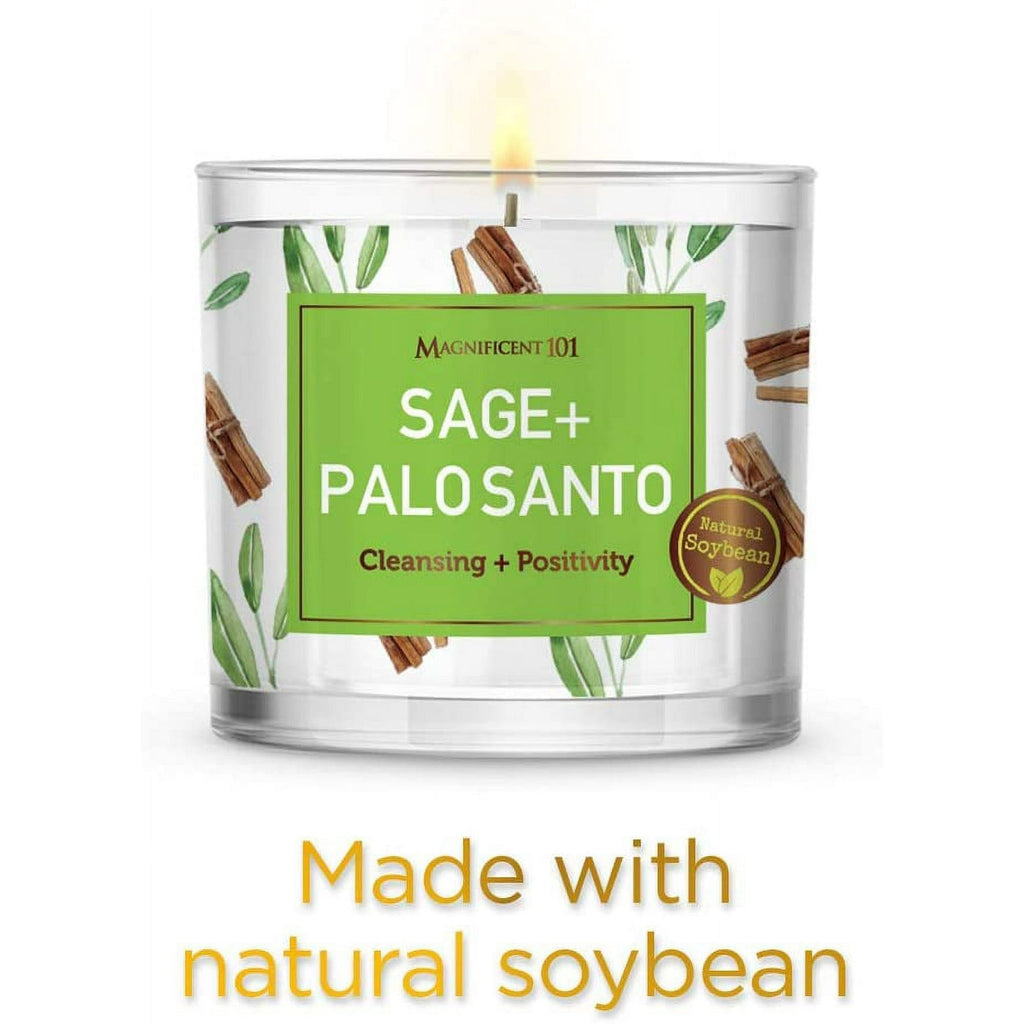 Magnificent 101,14oz Natural Soy Aromatherapy Candle With Sage and Palo Santo, Woody & Earthy Scented - SJB-DIAMOND ELITES