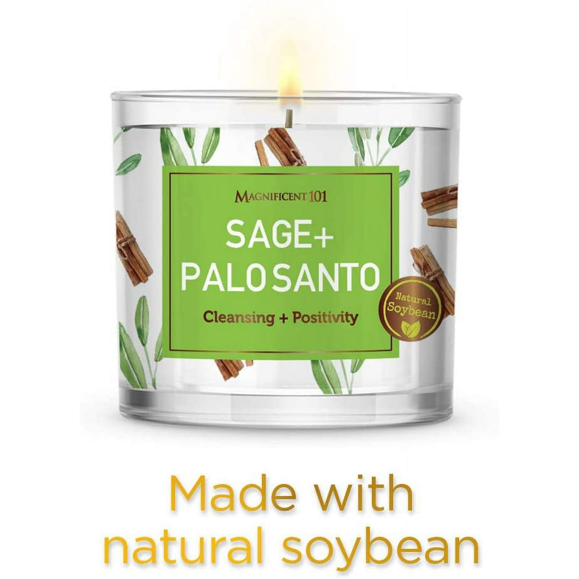 Magnificent 101,14oz Natural Soy Aromatherapy Candle With Sage and Palo Santo, Woody & Earthy Scented - SJB-DIAMOND ELITES