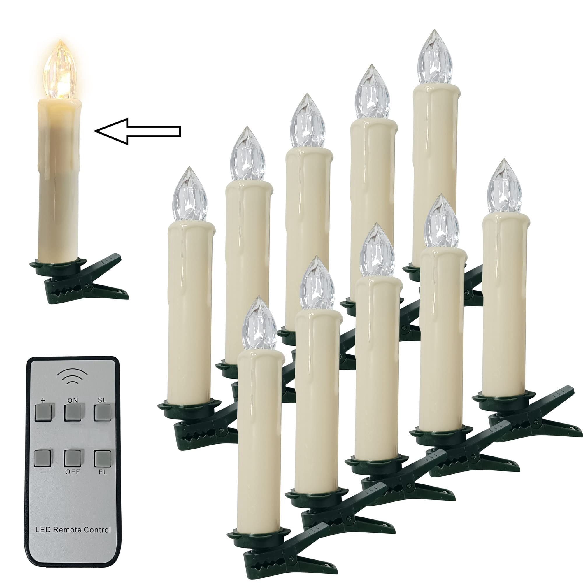 FCMSHAMD 4 inch Lvory Flameless Battery Operated Candles with Remote for Birthday Christmas Tree Decoration Pack of 10 - SJB-DIAMOND ELITES