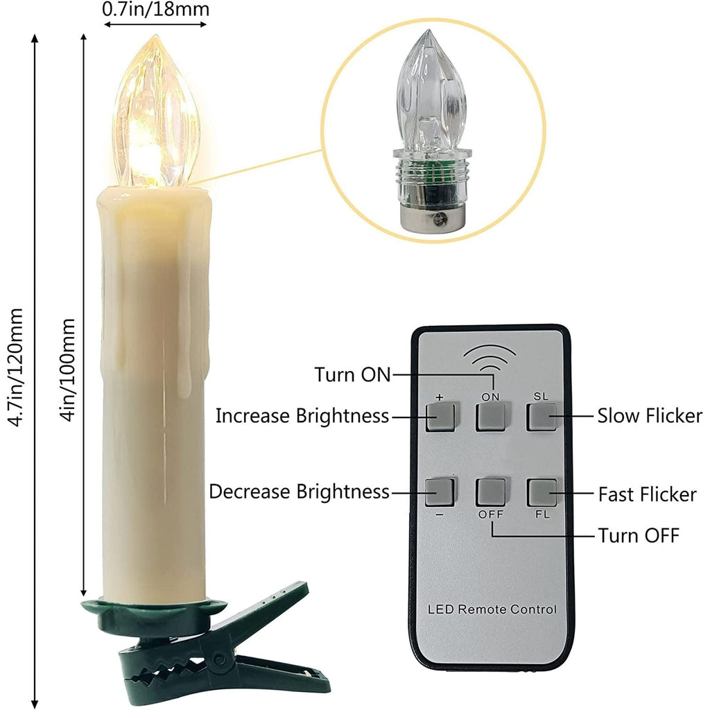 FCMSHAMD 4 inch Lvory Flameless Battery Operated Candles with Remote for Birthday Christmas Tree Decoration Pack of 10 - SJB-DIAMOND ELITES