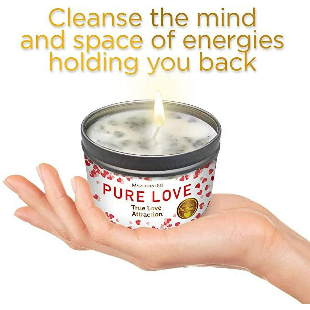 Magnificent 101 Long Lasting Pure Love Aromatherapy Candle | 6 Oz - 35 Hour Burn Time | Made of Soy Wax Candle with Florals & Oils for True Love Attraction, Purification & Manifestation - SJB-DIAMOND ELITES