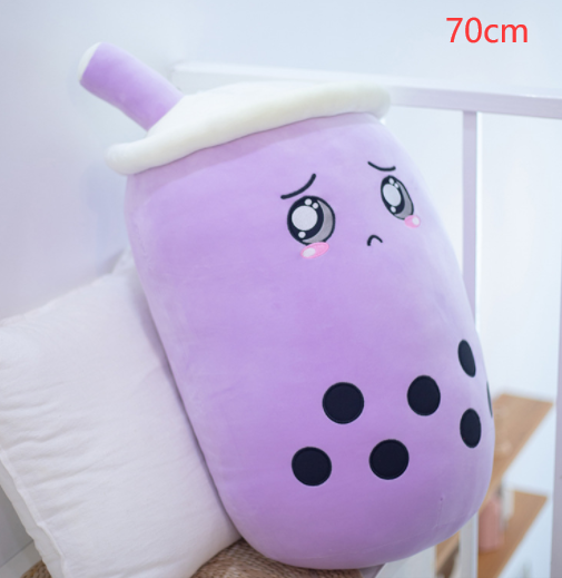 Cute Fruit Drink Plush Stuffed Soft Strawberry Milk Tea Plush Boba Tea Cup Toy Bubble Tea Pillow Cushion Kids Gift Pi-Mart