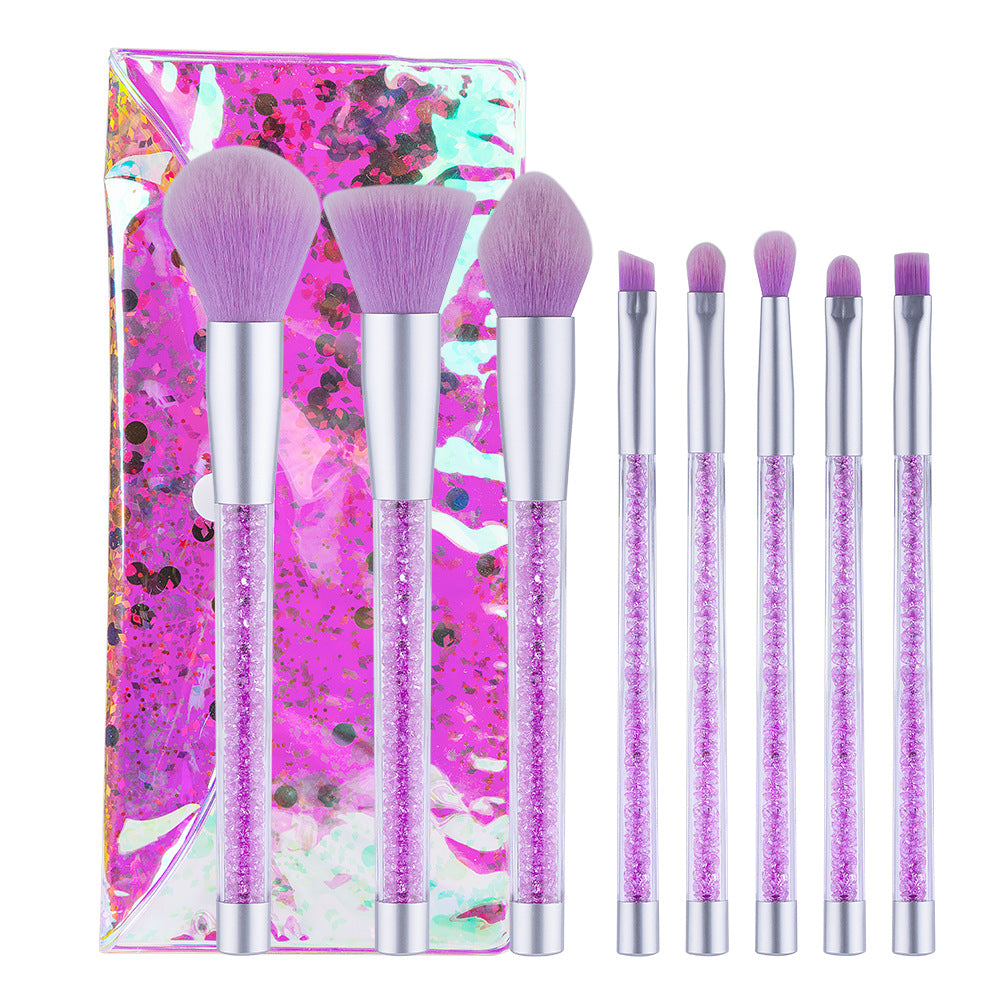 8pcs purple pink crystal makeup brushes Pi-Mart