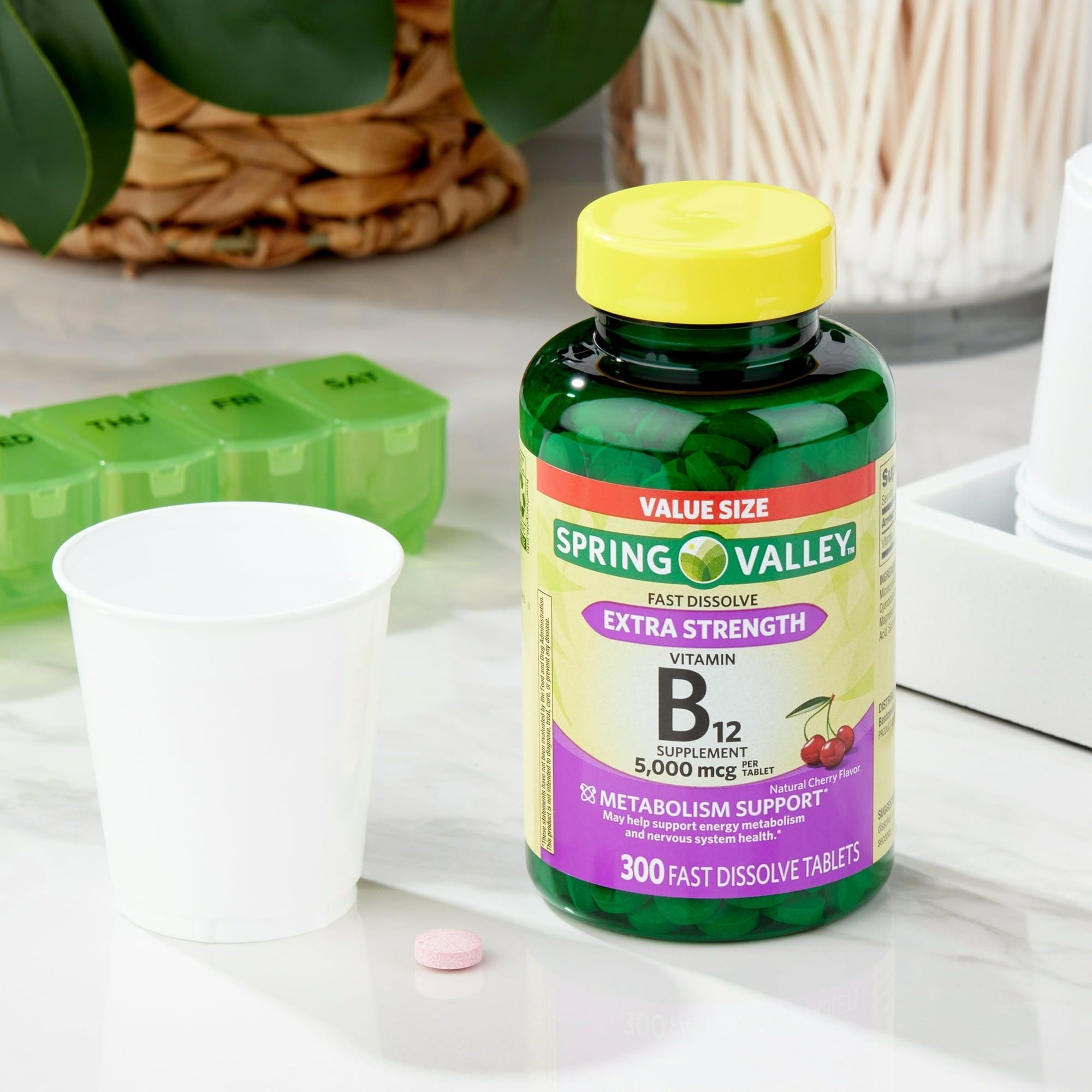 Spring Valley Extra Strength Vitamin B12 Fast Dissolve Dietary Supplement; 5000 mcg; 300 Count EasyOptionXY LLC