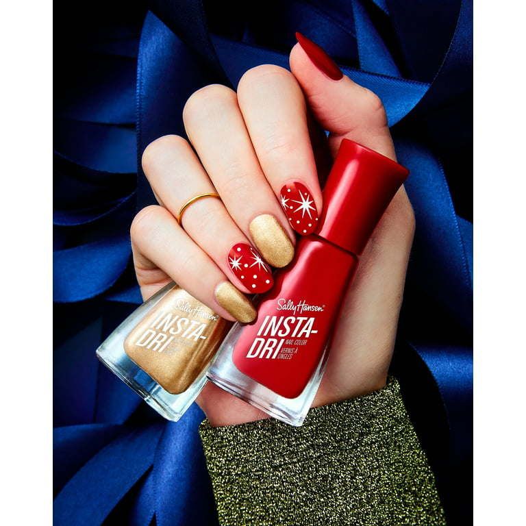 Sally Hansen Insta-Dri Nail Color, Let's Jam, 3-in-1 Formula, Color Nail Polish, 0.31 Oz, Quick Dry Nail Polish, Nail Polish, Top Coat Nails, Full Coverage Formula, One Stroke, One Coat