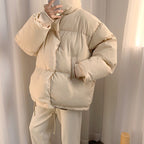 Standing Collar Single Breasted Cotton Jacket Male