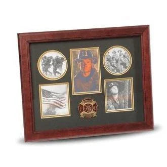 5 Picture Collage Frame Firefighter Medallion. The Military Gift Store