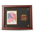 Firefighter Medallion Picture Frame with Stars Mahogany Colored Frame Molding The Military Gift Store