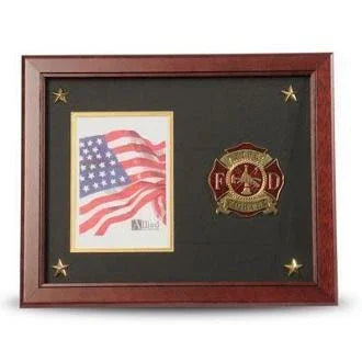 Firefighter Medallion Picture Frame with Stars The Military Gift Store